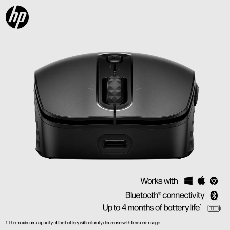 HP 695 Įkraunama belaidė pelė, abiem rankoms tinkama, Bluetooth, 4000 DPI, juoda