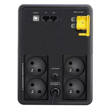 APC Back-UPS, 1200VA, bokštinis, 230V, 4x CEE 7/5 prancūziški Schuko lizdai, AVR