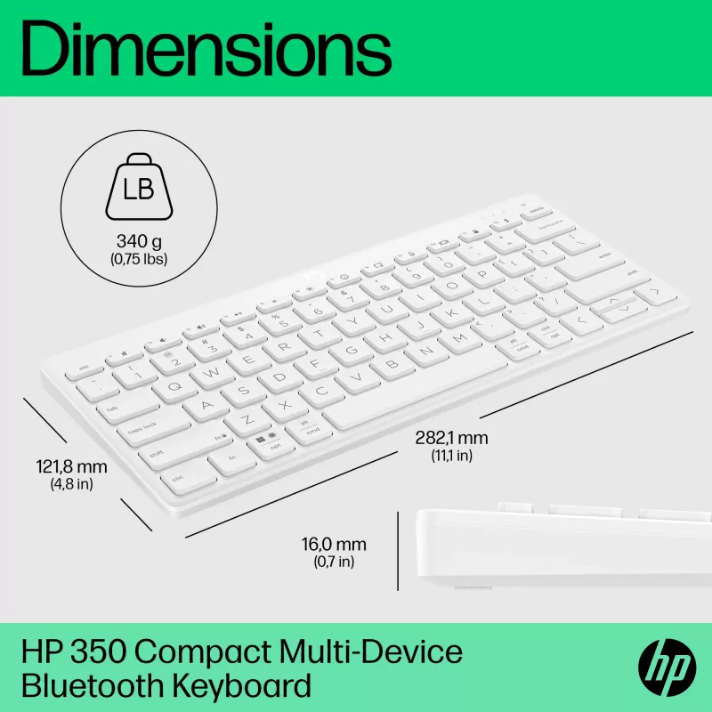 HP 350 Compact Multi-Device Bluetooth klaviatūra