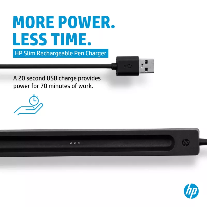 HP plonas įkraunamo rašiklio įkroviklis, Vidinis, USB, 0,15 m, Juoda