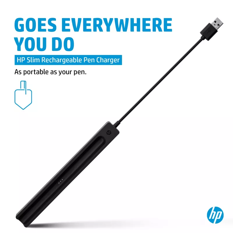 HP plonas įkraunamo rašiklio įkroviklis, Vidinis, USB, 0,15 m, Juoda