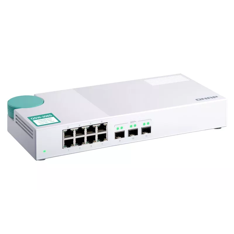 QNAP QSW-308S tinklo komutatorius Nevaldomas Gigabitas Ethernet (10/100/1000) Balta
