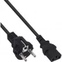 InLine maitinimo kabelis, CEE 7/7 tiesus / 3 kontaktų IEC C13 kištukas, juodas, 3 m