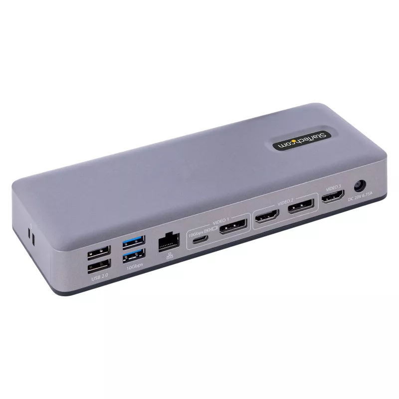 StarTech.com DK31C3MNCRUE nešiojamojo kompiuterio dokas / prievadų replikatorius Laidinis USB 3.2 Gen 2 (3.1 Gen 2) Type-C