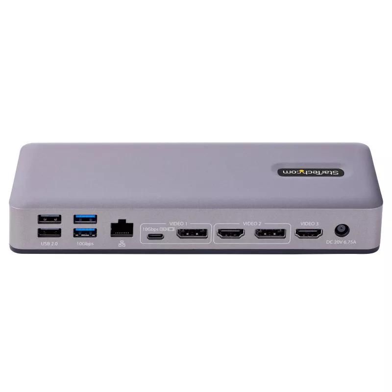 StarTech.com DK31C3MNCRUE nešiojamojo kompiuterio dokas / prievadų replikatorius Laidinis USB 3.2 Gen 2 (3.1 Gen 2) Type-C