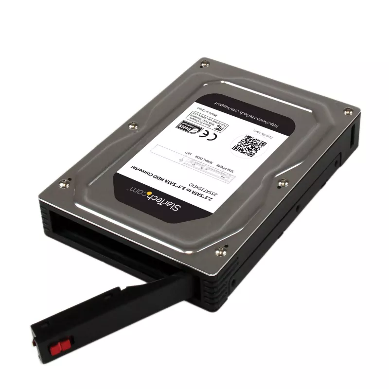 StarTech.com 2,5 col. į 3,5 col. SATA aliuminis kietojo disko adapterio korpusas su SSD / HDD iki 12,5 mm aukščio