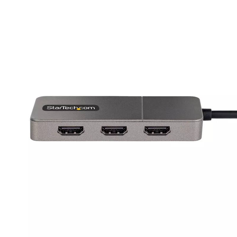 StarTech.com 3 prievadų USB-C MST šakotuvas – USB Type-C į 3x HDMI kelių monitorių adapteris nešiojamam kompiuteriui – Trigubas HDMI iki 4K 60Hz su DP 1.4 Alt Mode ir DSC – HDR – 30 cm laidas – Tik Windows