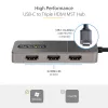 StarTech.com 3 prievadų USB-C MST šakotuvas – USB Type-C į 3x HDMI kelių monitorių adapteris nešiojamam kompiuteriui – Trigubas HDMI iki 4K 60Hz su DP 1.4 Alt Mode ir DSC – HDR – 30 cm laidas – Tik Windows