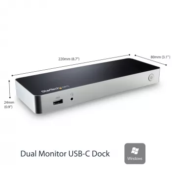 StarTech.com dviejų monitorių USB C dokinė stotelė su 60 W maitinimo tiekimu Windows nešiojamiesiems kompiuteriams - USB C į HDMI / DVI dokas - USB 3.1 Gen 1 Type C dokas su įkrovimu - suderinamas su Thunderbolt 3