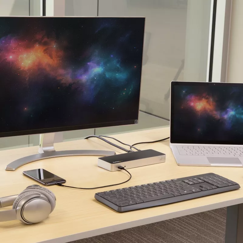 StarTech.com dviejų monitorių USB C dokinė stotelė su 60 W maitinimo tiekimu Windows nešiojamiesiems kompiuteriams - USB C į HDMI / DVI dokas - USB 3.1 Gen 1 Type C dokas su įkrovimu - suderinamas su Thunderbolt 3
