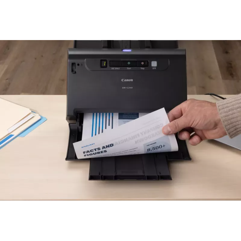 Canon imageFORMULA DR-C240 dvipusis stalinis dokumentų skaitytuvas, 216 x 3000 mm, 600 x 600 DPI, 24 bitai, 24 bitai, 45 ppm, 30 ppm