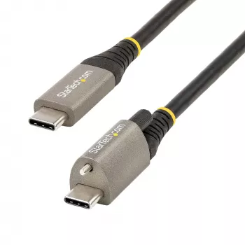 StarTech.com 3ft (1m) Viršutinio varžto užrakinamas USB C laidas 10 Gbps - USB 3.1/3.2 Gen 2 Type-C laidas - 100W (5A) Power Delivery įkrovimas, DP Alt Mode - Viengubas varžto užraktas, USB-C laidas įkrovimui/sinchronizavimui