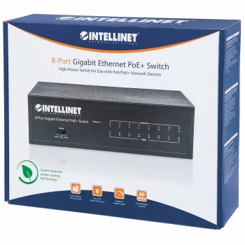 Valdomas komutatorius Intellinet 8 prievadų Gigabit Ethernet PoE+