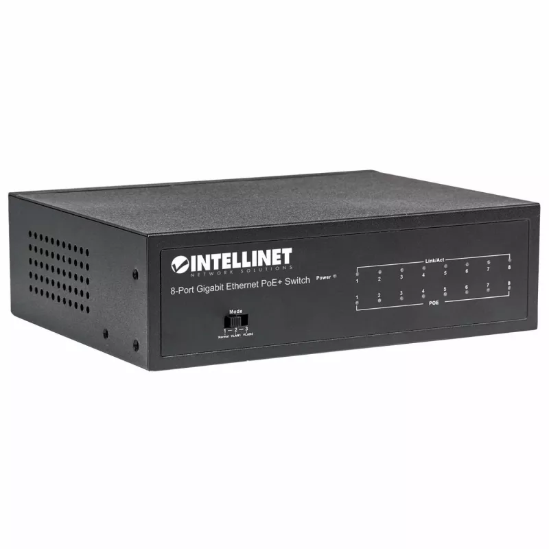 Valdomas komutatorius Intellinet 8 prievadų Gigabit Ethernet PoE+