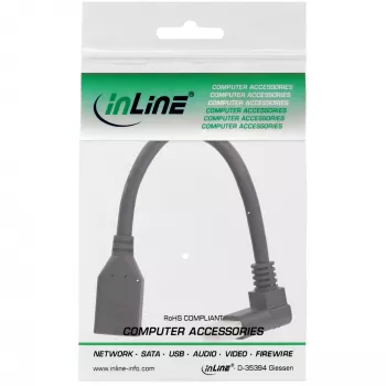 InLine DisplayPort 1.4 adapterio laidas M/F, 8K4K, į viršų lenktas, juoda/auksinė