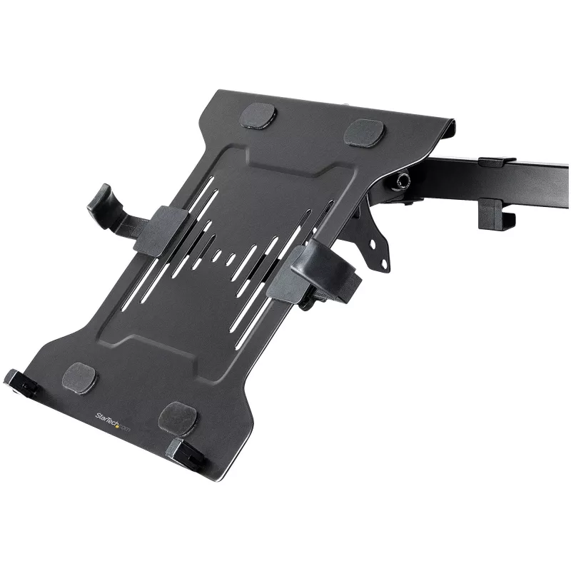 StarTech.com VESA nešiojamojo kompiuterio dėklas - reguliuojamas monitoriaus rankos nešiojamojo kompiuterio dėklas, tvirtinantis nešiojamuosius kompiuterius (4,5 kg / 9,9 lb) - 75x75 ir 100x100 VESA tvirtinimo angos - ventiliuojamas - monitorių stalo laikikliams/stovams
