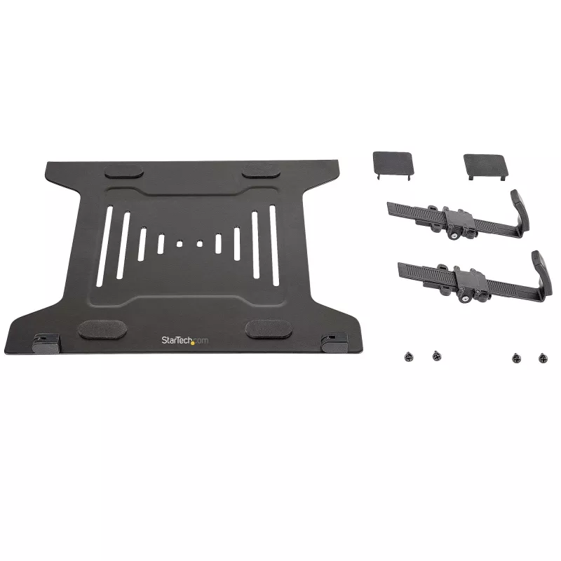 StarTech.com VESA nešiojamojo kompiuterio dėklas - reguliuojamas monitoriaus rankos nešiojamojo kompiuterio dėklas, tvirtinantis nešiojamuosius kompiuterius (4,5 kg / 9,9 lb) - 75x75 ir 100x100 VESA tvirtinimo angos - ventiliuojamas - monitorių stalo laikikliams/stovams
