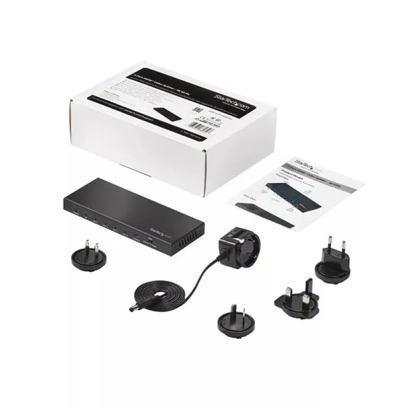 StarTech.com 4 prievadų HDMI skirstytuvas – 4K 60Hz, HDMI, 4x HDMI, 3840 x 2160 pikselių, juoda, 4K Ultra HD, 60 Hz
