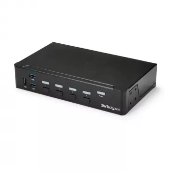 StarTech.com 4 prievadų HDMI KVM jungiklis - USB 3.0 - 1080p, 1920 x 1080 pikselių, montavimas į stovą, juodas