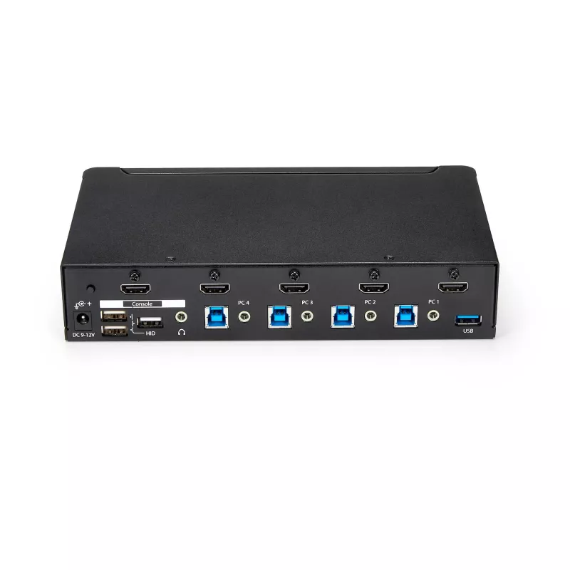 StarTech.com 4 prievadų HDMI KVM jungiklis - USB 3.0 - 1080p, 1920 x 1080 pikselių, montavimas į stovą, juodas