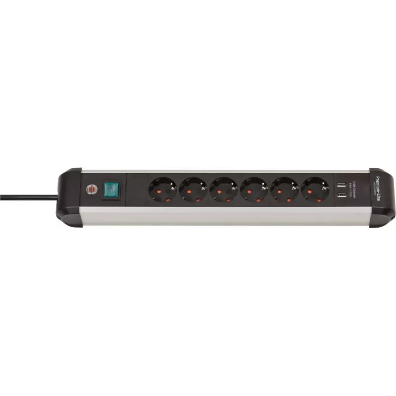 Power Extension Brennenstuhl 1391030610 3m 6 AC Outlets Indoor Juoda Sidabrinė