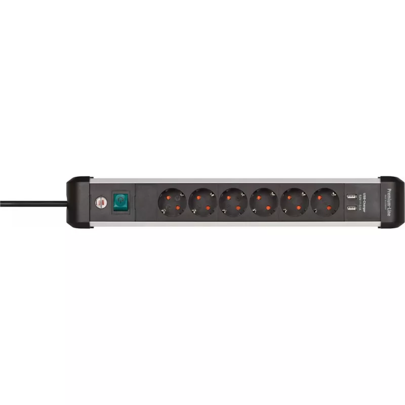 Power Extension Brennenstuhl 1391030610 3m 6 AC Outlets Indoor Juoda Sidabrinė