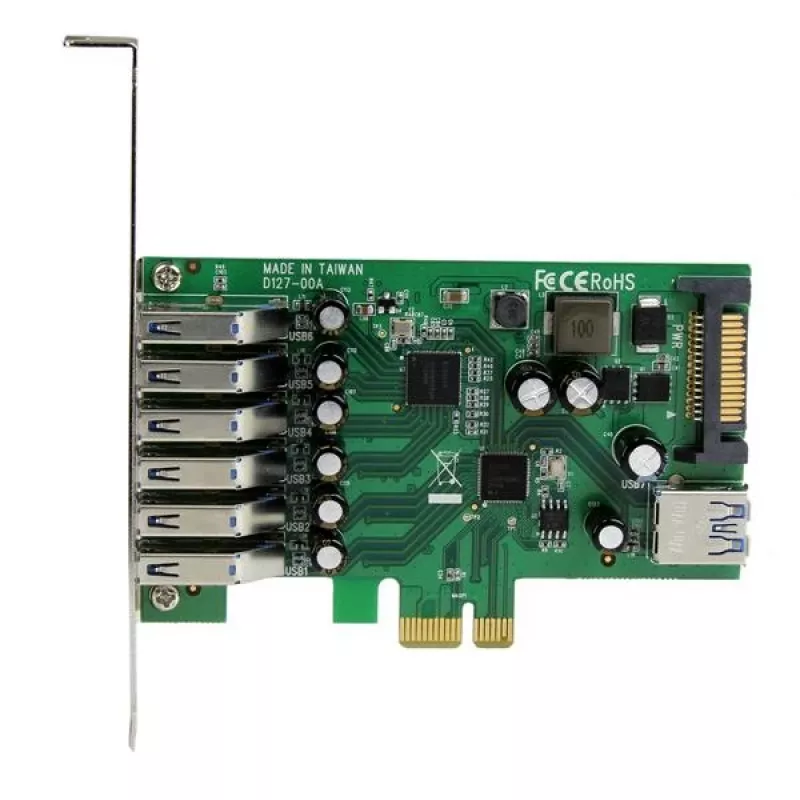 StarTech.com 7 prievadų PCI Express USB 3.0 kortelė – standartinio ir žemo profilio dizainas