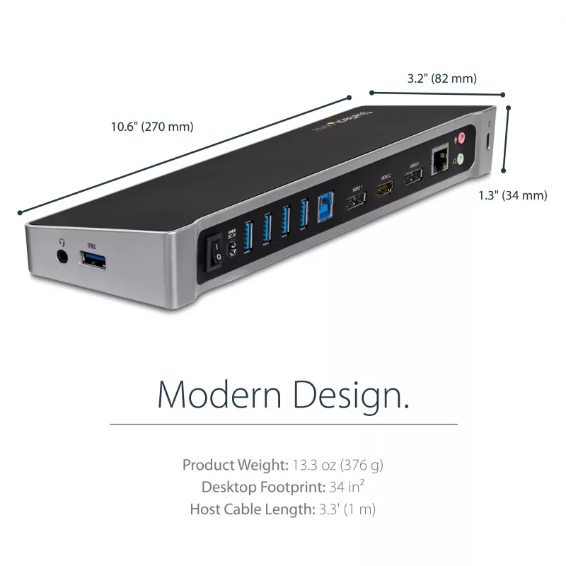StarTech.com trijų monitorių USB 3.0 dokinė stotelė – 1x HDMI – 2x DisplayPort