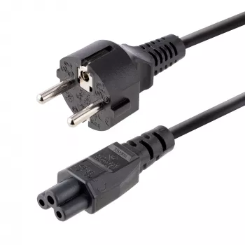 StarTech.com 3 m (10 pėd.) nešiojamojo kompiuterio maitinimo laidas, EU Schuko į C5, 2,5 A 250 V, 18AWG, nešiojamojo / nešiojamojo kompiuterio pakaitinis kintamosios srovės laidas, maitinimo bloko laidas, nešiojamojo kompiuterio įkroviklio laidas, dobilo lapo / Peliuko Mikio maitinimo laidas