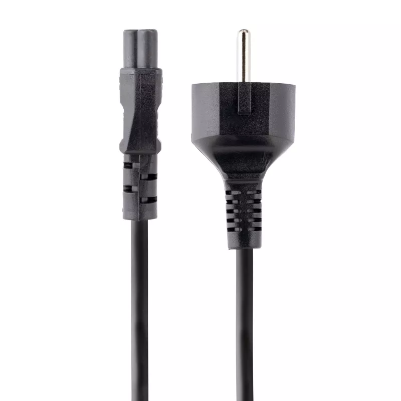 StarTech.com 3 m (10 pėd.) nešiojamojo kompiuterio maitinimo laidas, EU Schuko į C5, 2,5 A 250 V, 18AWG, nešiojamojo / nešiojamojo kompiuterio pakaitinis kintamosios srovės laidas, maitinimo bloko laidas, nešiojamojo kompiuterio įkroviklio laidas, dobilo lapo / Peliuko Mikio maitinimo laidas