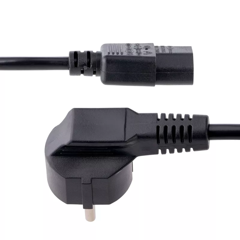 StarTech.com 3m (10 pėdų) kompiuterio maitinimo laidas, 18AWG, ES Schuko į C13 maitinimo laidas, 250 V 10 A, juodas pakaitinis kintamosios srovės laidas, televizoriaus / monitoriaus maitinimo kabelis, Schuko CEE 7/7 į IEC 60320 C13 maitinimo laidas – kompiuterio maitinimo šaltinio kabelis