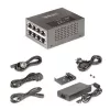 StarTech.com 4 prievadų Multi-Gigabit PoE++ injektorius, 5/2.5/1G Ethernet (NBASE-T), PoE/PoE+/PoE++ (802.3af/802.3at/802.3bt), 160 W galios biudžetas, montuojamas ant sienos / DIN bėgelio, nevaldomas