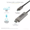 StarTech.com 13 pėdų (4 m) USB-C į HDMI kabelis 4K 60Hz su HDR10 – Ultra HD USB Type-C į 4K HDMI 2.0b vaizdo adapterio kabelis – USB-C į HDMI HDR monitoriaus/ekrano keitiklis – DP 1.4 Alt Mode HBR3