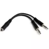 StarTech.com 3,5 mm 4 kontaktų į 2x 3 kontaktų 3,5 mm laisvų rankų įrangos skirstytuvo adapteris – mot./vyr.