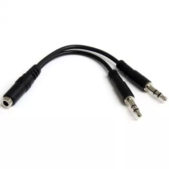 StarTech.com 3,5 mm 4 kontaktų į 2x 3 kontaktų 3,5 mm laisvų rankų įrangos skirstytuvo adapteris – mot./vyr.