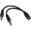 StarTech.com 3,5 mm 4 kontaktų į 2x 3 kontaktų 3,5 mm laisvų rankų įrangos skirstytuvo adapteris – mot./vyr.