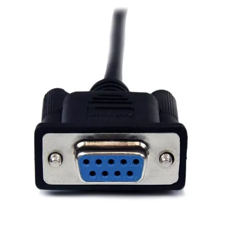 StarTech.com 2 m juodas DB9 RS232 serijinis nulinio modemo kabelis F/M