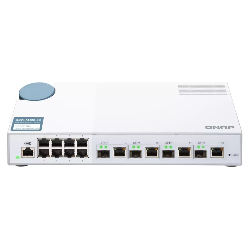 QNAP QSW-M408-4C tinklo komutatorius valdomas L2 Gigabit Ethernet (10/100/1000) baltas