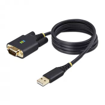 StarTech.com 0,9 m (3 pėd.) USB prie nuosekliojo prievado adapterio laidas, COM išsaugojimu, keičiami varžtai/veržlės, USB-A prie DB9 RS232, FTDI IC, ESD apsauga, Windows/macOS/Linux