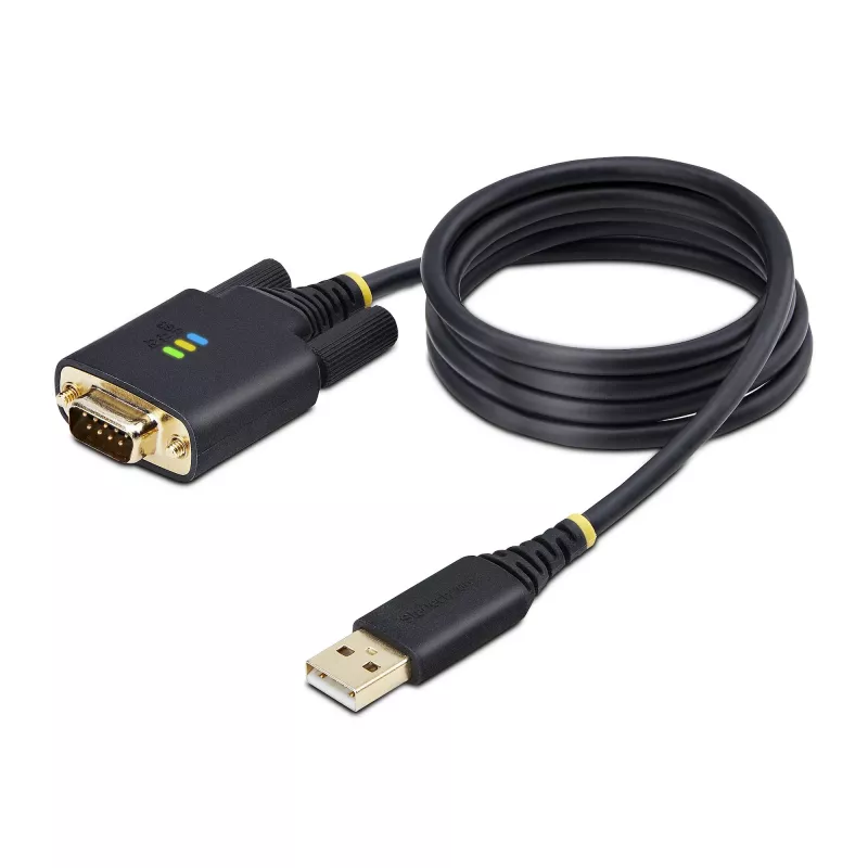 StarTech.com 0,9 m (3 pėd.) USB prie nuosekliojo prievado adapterio laidas, COM išsaugojimu, keičiami varžtai/veržlės, USB-A prie DB9 RS232, FTDI IC, ESD apsauga, Windows/macOS/Linux