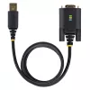 StarTech.com 0,9 m (3 pėd.) USB prie nuosekliojo prievado adapterio laidas, COM išsaugojimu, keičiami varžtai/veržlės, USB-A prie DB9 RS232, FTDI IC, ESD apsauga, Windows/macOS/Linux