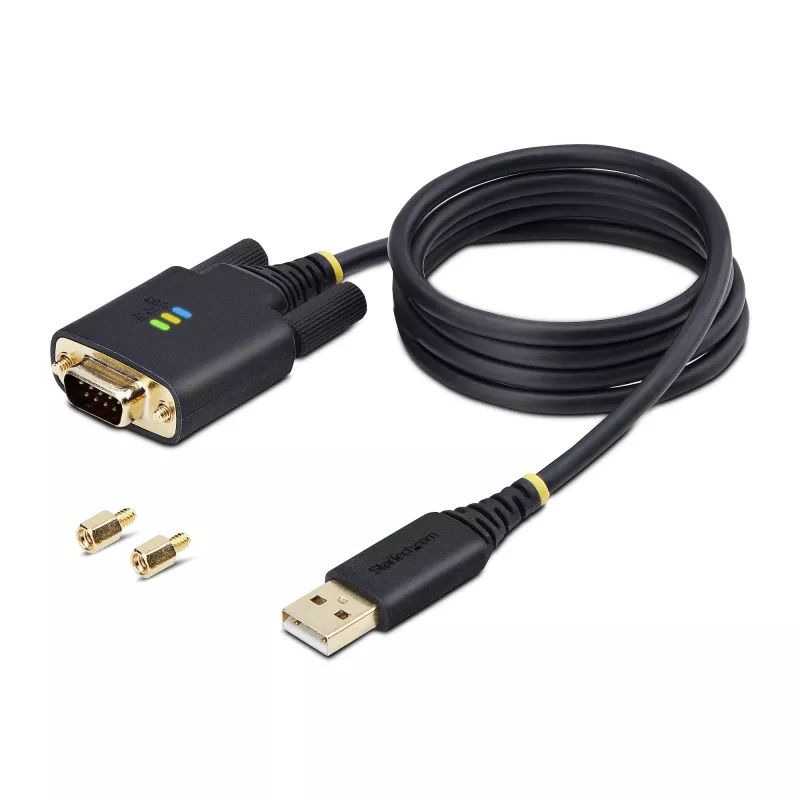 StarTech.com 0,9 m (3 pėd.) USB prie nuosekliojo prievado adapterio laidas, COM išsaugojimu, keičiami varžtai/veržlės, USB-A prie DB9 RS232, FTDI IC, ESD apsauga, Windows/macOS/Linux