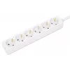 Manhattan Power Distribution Unit EU (2-pin), x6 gang/output, 2m kabelis, 16A, White, Extension Lead, PDU, Power Strip, Three Year Warranty