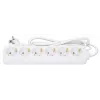 Manhattan Power Distribution Unit EU (2-pin), x6 gang/output, 2m kabelis, 16A, White, Extension Lead, PDU, Power Strip, Three Year Warranty