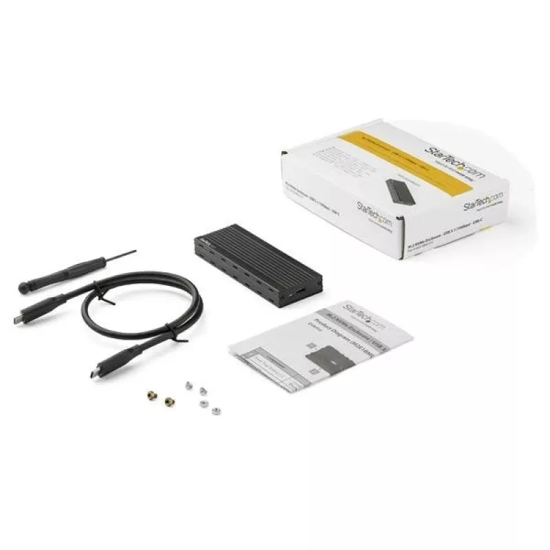 StarTech.com USB-C 10Gbps į M.2 NVMe SSD korpusą - Nešiojamasis išorinis M.2 NGFF PCIe aliuminis korpusas - 1GB/s skaitymo/rašymo greitis - Palaiko 2230, 2242, 2260, 2280 - TB3 suderinamas - Mac ir PC