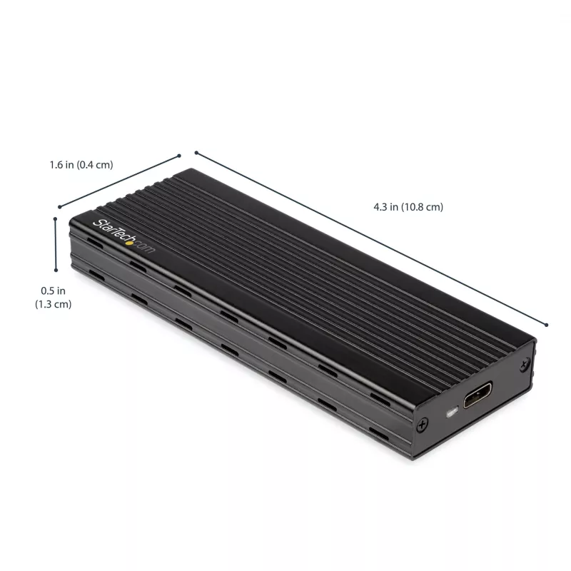 StarTech.com USB-C 10Gbps į M.2 NVMe SSD korpusą - Nešiojamasis išorinis M.2 NGFF PCIe aliuminis korpusas - 1GB/s skaitymo/rašymo greitis - Palaiko 2230, 2242, 2260, 2280 - TB3 suderinamas - Mac ir PC
