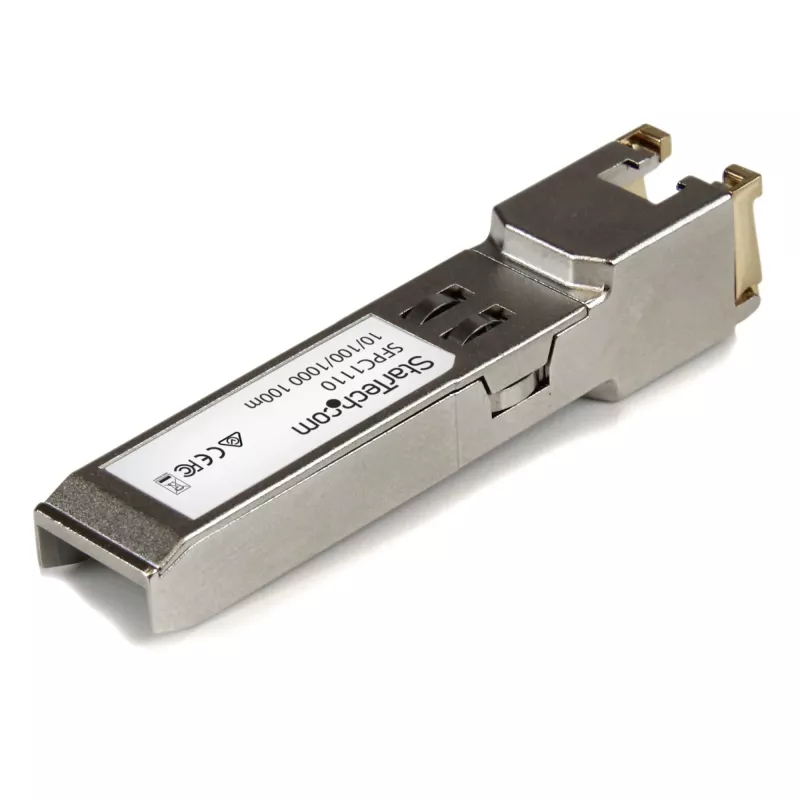 StarTech.com Cisco SFP-GE-T suderinamas SFP siųstuvas-imtuvas – 10/100/1000BASE-TX~Cisco SFP-GE-T suderinamas SFP modulis – 1000BASE-T – SFP į RJ45 Cat6/Cat5e – 10/100/1000 Mbps – RJ-45 100m – Cisco IE3400, IE3300, IE3200