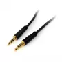StarTech.com 3 pėdų plonas 3,5 mm stereo garso kabelis - M/M, 3,5 mm, kištukas, 3,5 mm, kištukas, 0,91 m, juodas