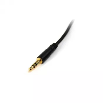 StarTech.com 3 pėdų plonas 3,5 mm stereo garso kabelis - M/M, 3,5 mm, kištukas, 3,5 mm, kištukas, 0,91 m, juodas