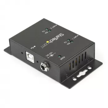 StarTech.com 2 prievadų pramoninis prie sienos tvirtinamas USB į nuoseklųjį adapterio šakotuvas su DIN bėgelio spaustukais